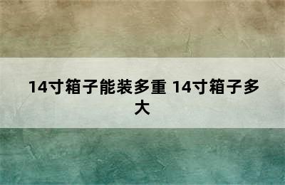 14寸箱子能装多重 14寸箱子多大